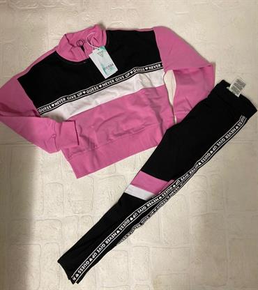 COMPLETO TUTA GUESS J3RG00KA6V3-F9DR NERO-ROSA JUNIOR