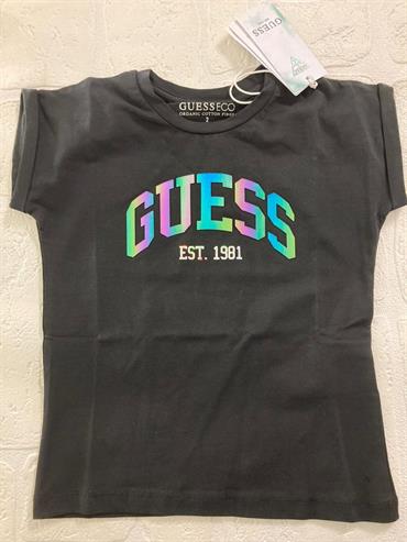 T-SHIRT M/C GUESS J3RI33K6YW1-JBLK NERO JUNIOR