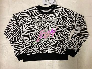 FELPA GUESS J3RQ02KA6R3-P04C ZEBRATO BIANCO/NERO JUNIOR