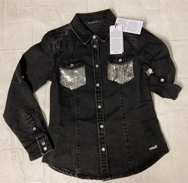 CAMICIA JEANS GUESS J3RH00D4IC0-BDSS NERO PAILETTES JUIOR