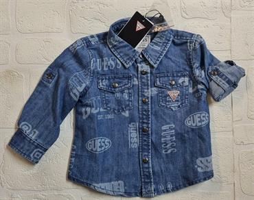 CAMICIA DI JEANS GUESS N3RH02D4UE0-MBGA SCRITTE NEO