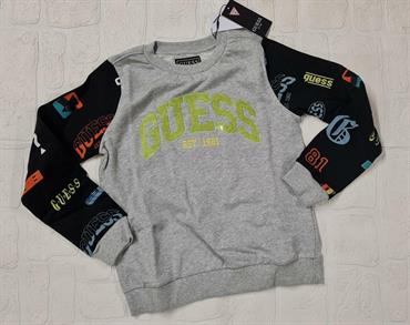 FELPA GUESS L3RQ05KA6R3-H9C9 JUNIOR GRIGIA SCRITTE MANICHE