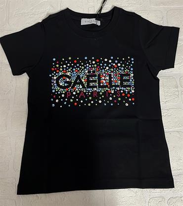 T-SHIRT MC GAELLE 2746M0646 NERO SCRITTA PAILETTES COLOR JUNIOR