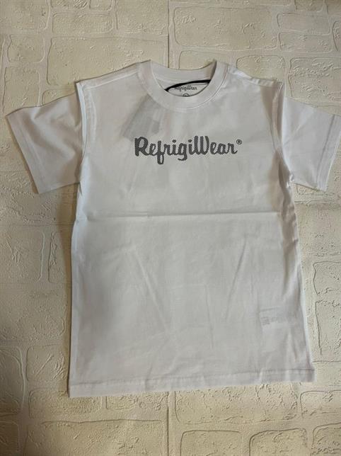 T-SHIRT MC REFRIGWEAR RW228 BIANCO LOGO RIGATO JUNIOR