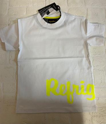 T-SHIRT MC REFRIGWEAR RW208 BIANCO E SCRITTA FLUO JUNIOR