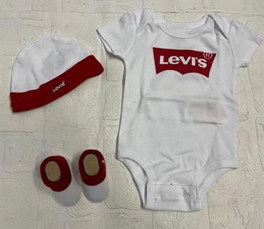 COORDINATO 3PZ LEVI'S LL0019 BIANCO/ROSSO NEO