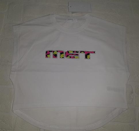 T-SHIRT MC MET ME306 JUNIOR BIANCA LOGO MACULATO