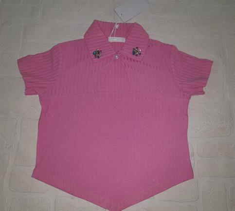 T-SHIRT MC MET 205 JUNIOR ROSA FIORE STRASS