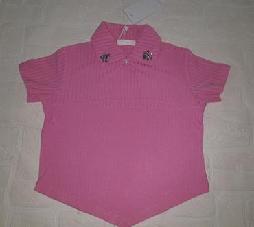 T-SHIRT MC MET 205 JUNIOR ROSA FIORE STRASS