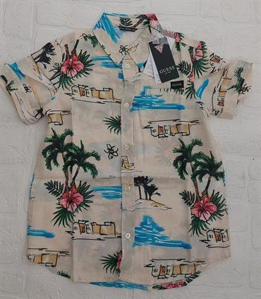 CAMICIA MC GUESS L3GH03WFGQ0-P12F JUNIOR STAMA PALME
