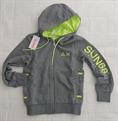 FELPA ZIP SUN68 F33311 GRIGIO E GIALLO FLUO JUNIOR