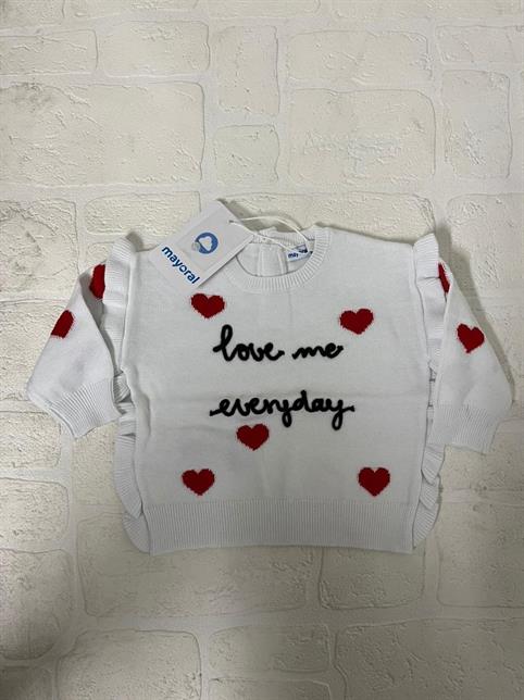 MAGLIA MAYORAL 1364 NEO BIANCO CUORI ROSSO
