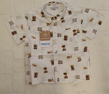 CAMICIA MC MAYORAL 3162 BIANCO STAMPE BABY