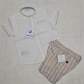 coordinato mayoral 3240 corto righe beige lino baby