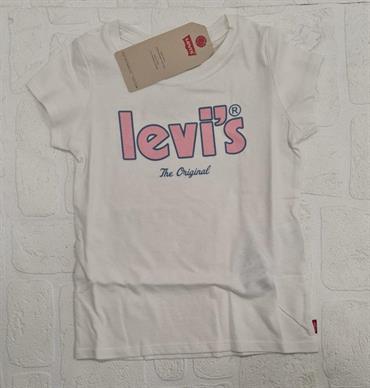 T-SHIRT LEVIS 3EH133-W5I BABY BIANCA LOGO ROSA