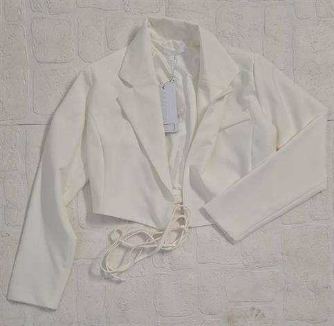 GIACCA CROP MET ME299 BIANCO JUNIOR