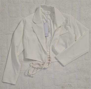 GIACCA CROP MET ME299 BIANCO JUNIOR