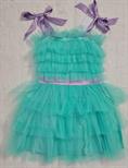 ABITO TULLE MET ME262 VERDE TIFFANY/LILLA JUNIOR