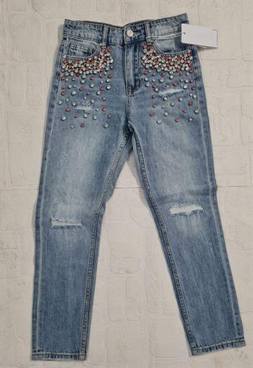 JEANS MET ME252 STRASS ROSA JUNIOR