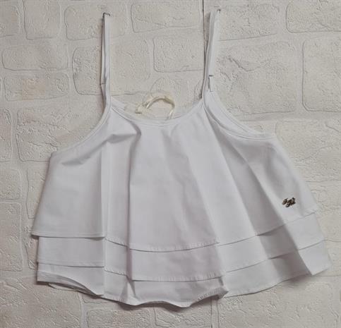 TOP FUNFUN FNJSO14191 JUNIOR BIANCO BALZE BRETELLINE