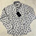 CAMICIA M&F MF3320R JUNIOR BIANCA FOGLIE BLU