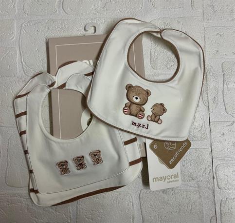 set 2 bavaglini mayoral 9262 bianco orso neo