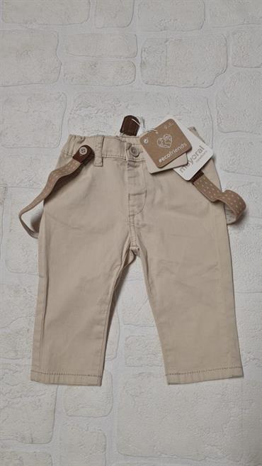 pantalone con bretelle mayoral 1510 beige neo