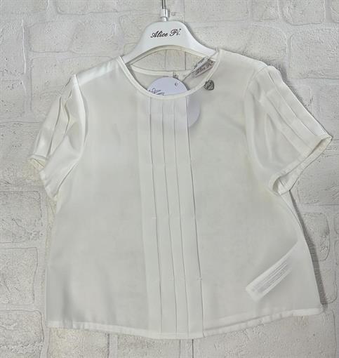 blusa mc alice pi 2512 bianco plisse junior