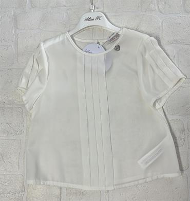 blusa mc alice pi 2512 bianco plisse junior