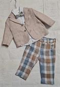 COMPLETO BARCELLINO 100111 NEONATO GIACCA LINO PANT QUADRI