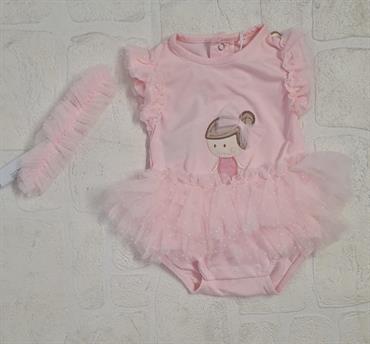 BODY TUTU+FASCETTA NEWBORN 1732 ROSA NEO