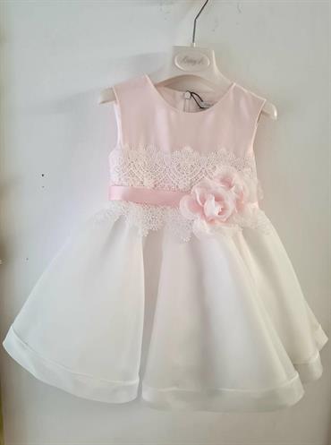 ABITO BABY F2852 BIANCO ROSA NEO