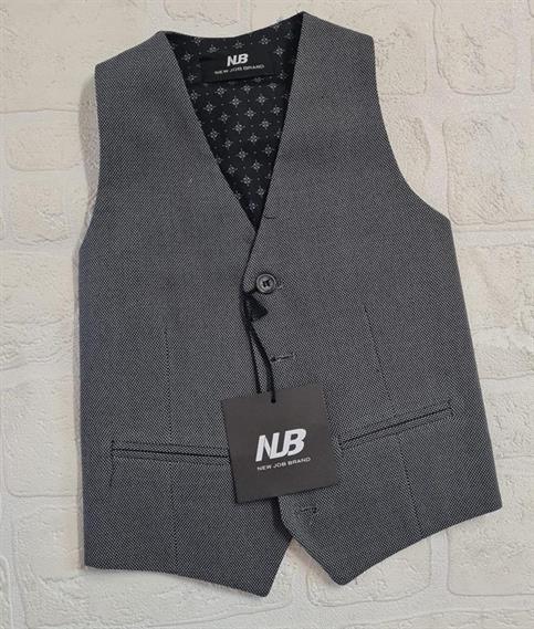 COMPLETO NEW JOB BRAND PANTALONE+GILET NERO  BABY/JUNIOR