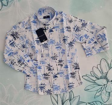 CAMICIA M&F MF3321R PALME BIANCO/CIELO JUNIOR