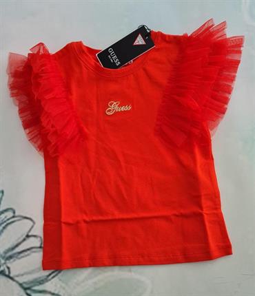 t-shirt smanicata guess K3RI10K6YW0-G539 rosso tulle baby