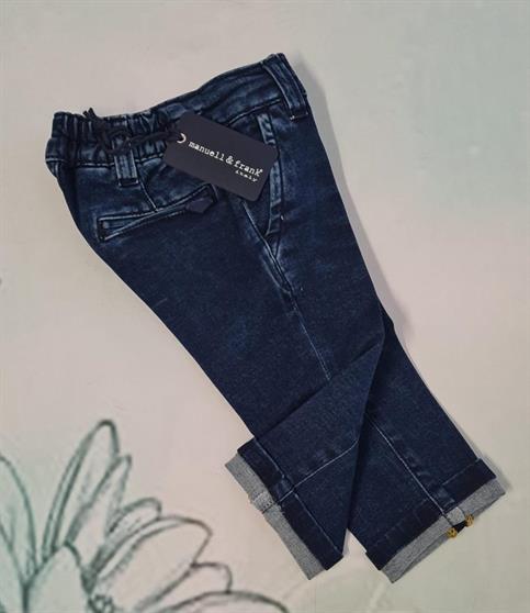 JEANS M&F MF1461 NEONATO BLU ELASTICIZZATO