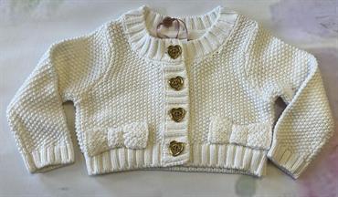 CARDIGAN ANGEL'S FACE MCKAY NEONATA BIANCO BOTTONI CUORE