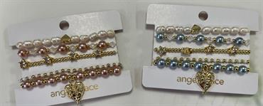 BRACCIALI ANGEL'S FACE PERLE ROSA/CELESTE