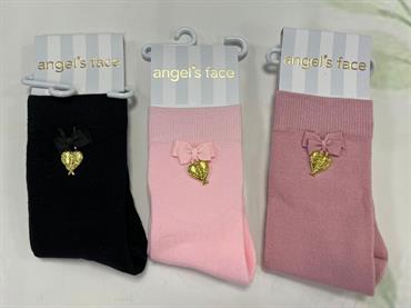 CALZINI ANGEL'S FACE CHARMING BABY CUORE ORO NERO/ROSA/TEA