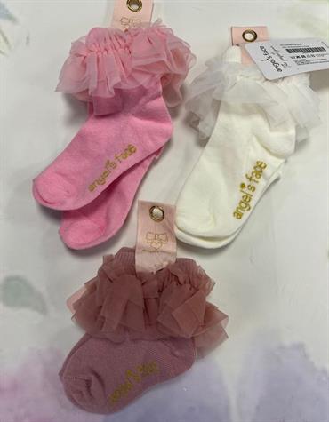CALZINI ANGEL'S FACE FRILLY BABY TULLE ROSA/BNC/TEA/