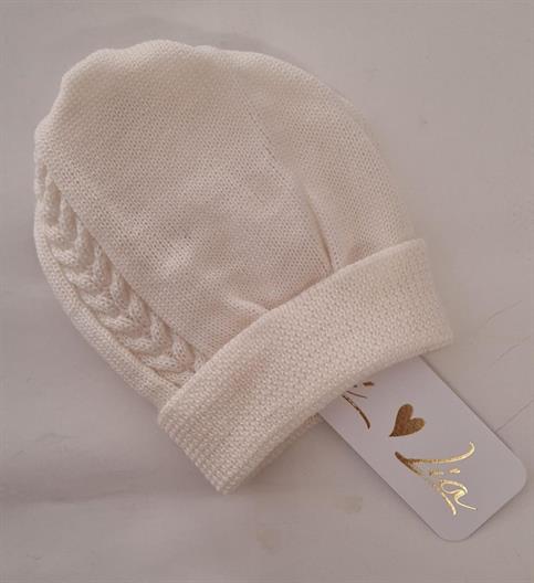 CUFFIA CATYA 327594 NEONATO TRECCIA CENTRALE PANNA