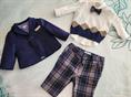 COMPLETO BABY A 2921 NEO 4PZ BLU/ PANT QUADRI