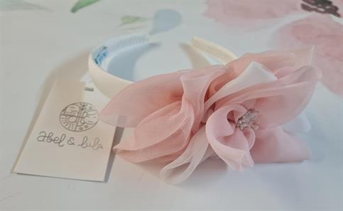 CERCHIETTO ABEL&LULA 5413 FIORE BIANCO E ROSA