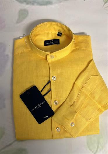 CAMICIA ML M&F MF3059CBB GIALLO LINO COREANA BABY