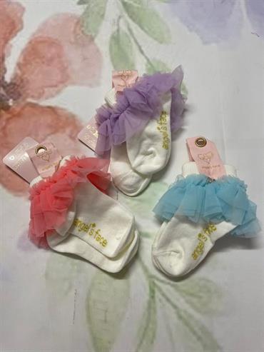 CALZINI ANGEL'S FACE BABY FRILLY RICCIOLO TULLE COLORI VARI